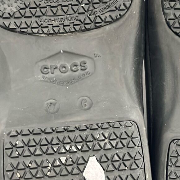 Crocs Women's Black Neria Pro II Dual Comfort Slip On Work Clogs Size 6 - Picture 7 of 10